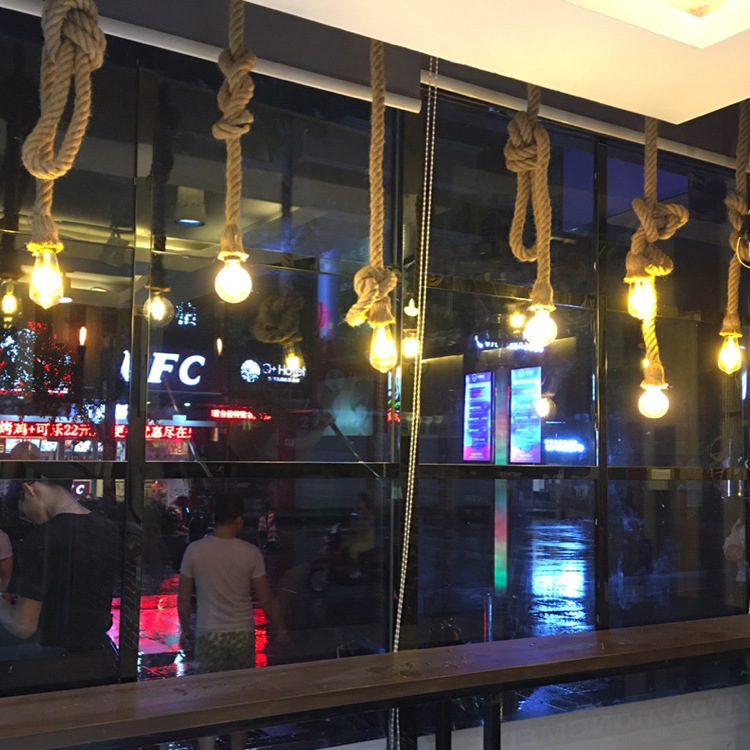 Cuerda de cáñamo araña vintage estilo industrial Bar Café restaurante Tienda Ropa Americana creativa nostálgica personalizada lámparas decorativas