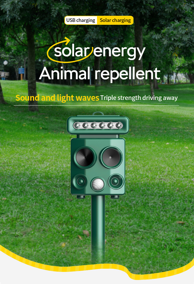 Ultrasonic Bird And Animal Repellent For Garden Solar Deterrent_voghion.com