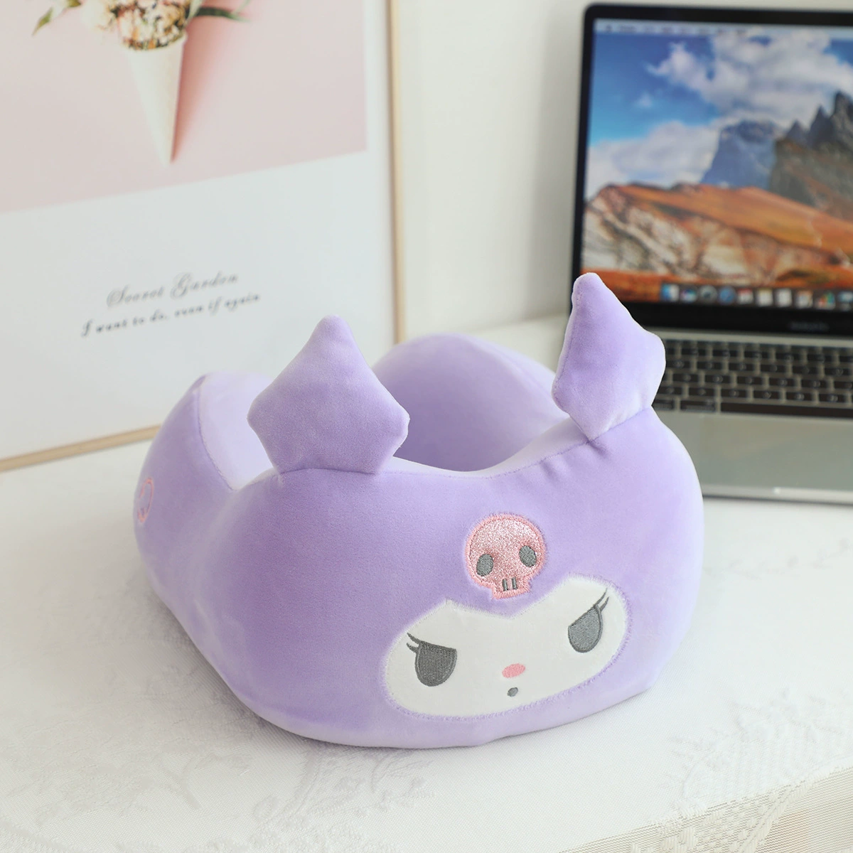 Подушка для шеи с рисунком из мультфильма для сна, путешествий и автомобиля, с защитой шеи