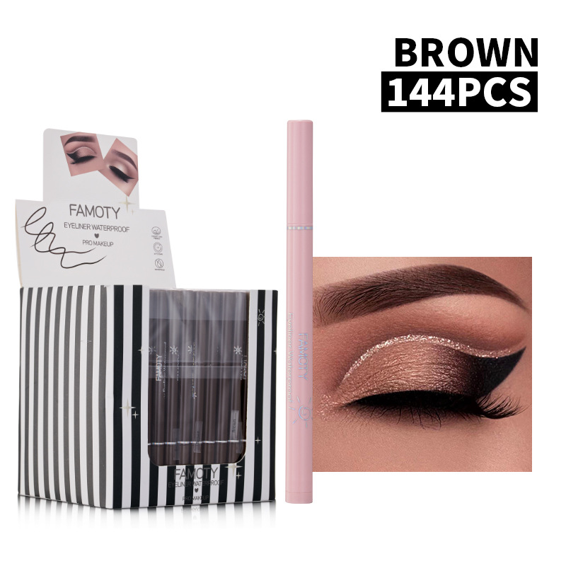 Color eyeliner FAMOTY non-blooming Eyeliner Liquid long-lasting quick-drying waterproof eyeliner lying silkworm pen Cosmetics Wholesale