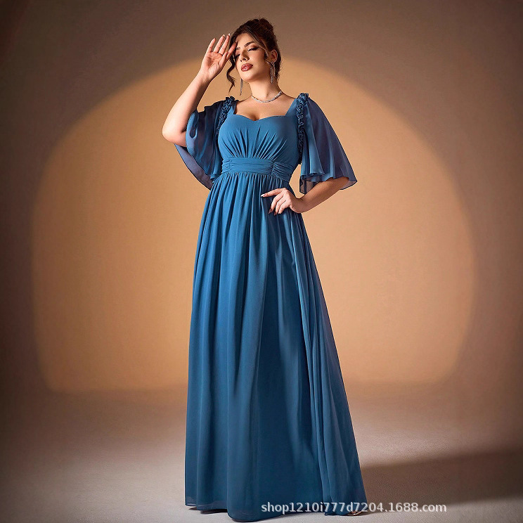 Amazon 2026 Cross-Border Evening Dress Sexy Leg-Revealing Long Skirt Slimming Look and Flesh-Covering High-Waisted Dress Banquet Dress