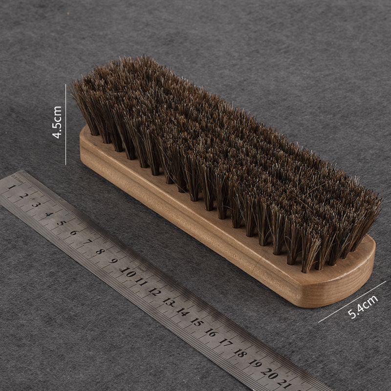 616 cepillo de pelo de caballo de agua clara de gran tamaño cuidado de limpieza de zapatos engrase herramienta cepillo interior pelo de caballo madera maciza no duele zapatos