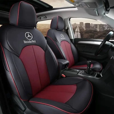 Modelə uyğun (Original) oturacaq örtükləri: E-Class Glc Glb Gla A-Class - black-red-standard-edition-five-seats-nappa-leather-fully-surrounded-front-and-rear-rows