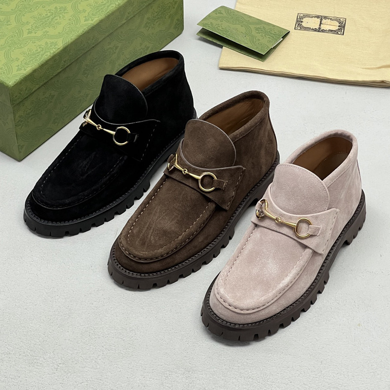 Originally designed for high-end models! Cabinet-grade quality! G-brand stirrup ankle boots, unisex retro slip-on mid-top loafers for women Originally designed for high-end models! Cabinet-grade quality! G-brand stirrup ankle boots, unisex retro slip-on mid-top loafers for women