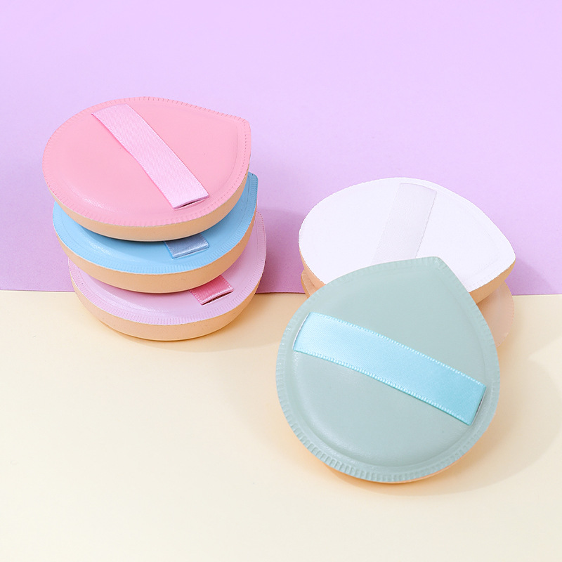 Fábrica personalizada de 100 puntos de polvo de algodón pulpa de cuero maquillaje suave esponja herramienta de maquillaje impresión de logotipo