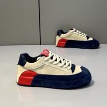 男潮鞋2025春季款时尚休闲鞋皮面透气包底舒适潮流运动百搭老爹鞋