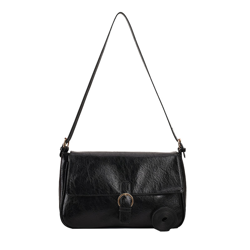 Bolsa de transporte transfronterizo de cuero suave de hombro brazo bolsas de mujer versátiles 2025 nueva gran capacidad bolsas retro