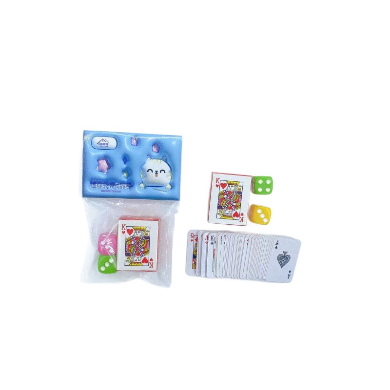 Mini tarjetas de juego acrílico juego de dados de color juguetes para niños puzzle interactivo 2 yuanes al por mayor