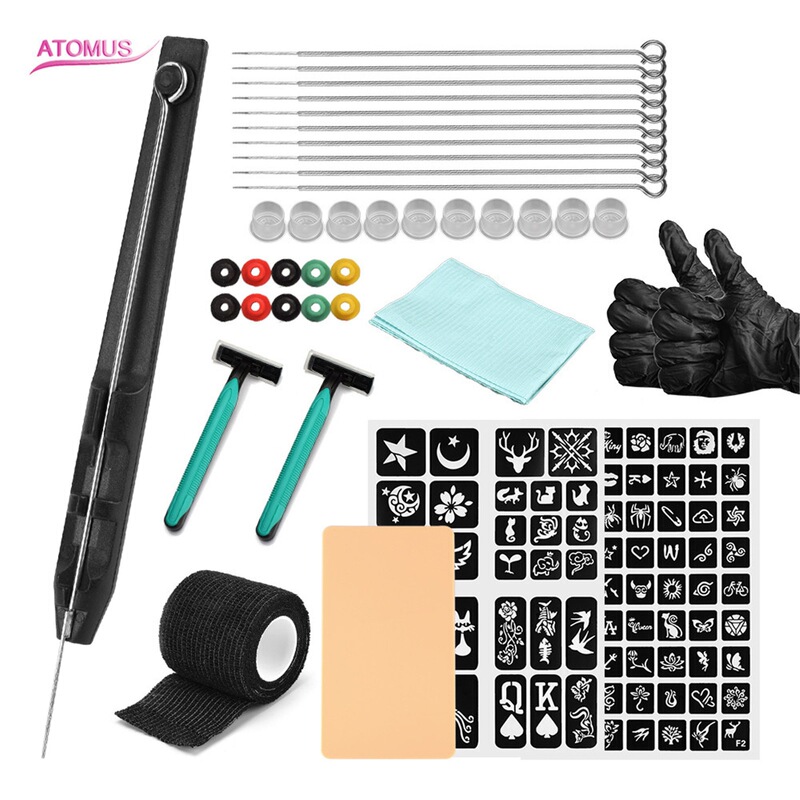 Black 3D Printing Handmade Tattoo Pen Tattoo Needle Set Tattoo Practice Set 2 Wstz0736-746