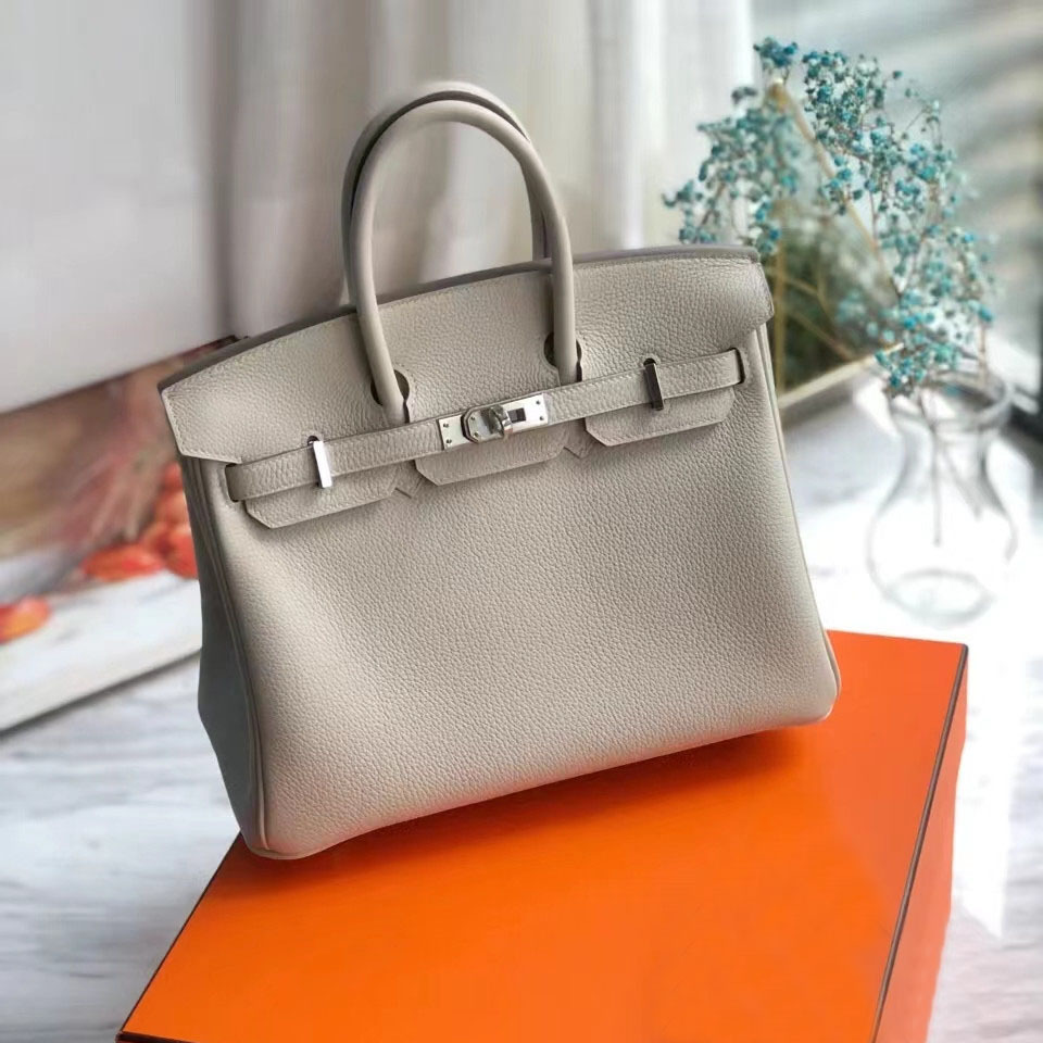 Hilo de cera hecho a mano costura interior bolsa de platino patrón de lychee Togo bolso de mujer de cuero de becerro de gran capacidad 25/30 bolso