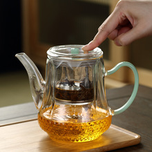 玻璃內膽飄逸杯泡茶壺按壓式一鍵過濾辦公室紅茶沖茶器套裝耐高溫