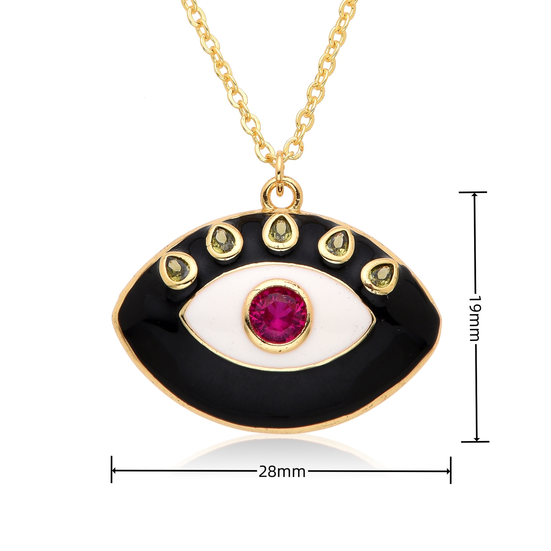 15g Weight Zircon Inlay Material Pendant Necklace Classification cable chain Chain Type 1 Piece Quantity Daily Occasion Copper Material Eye Pattern Women's Gender Plating, Inlay Design Retro, Classic Style Style Copper Retro Classic Style Eye Plating Inlay Zircon Pendant Necklace 14