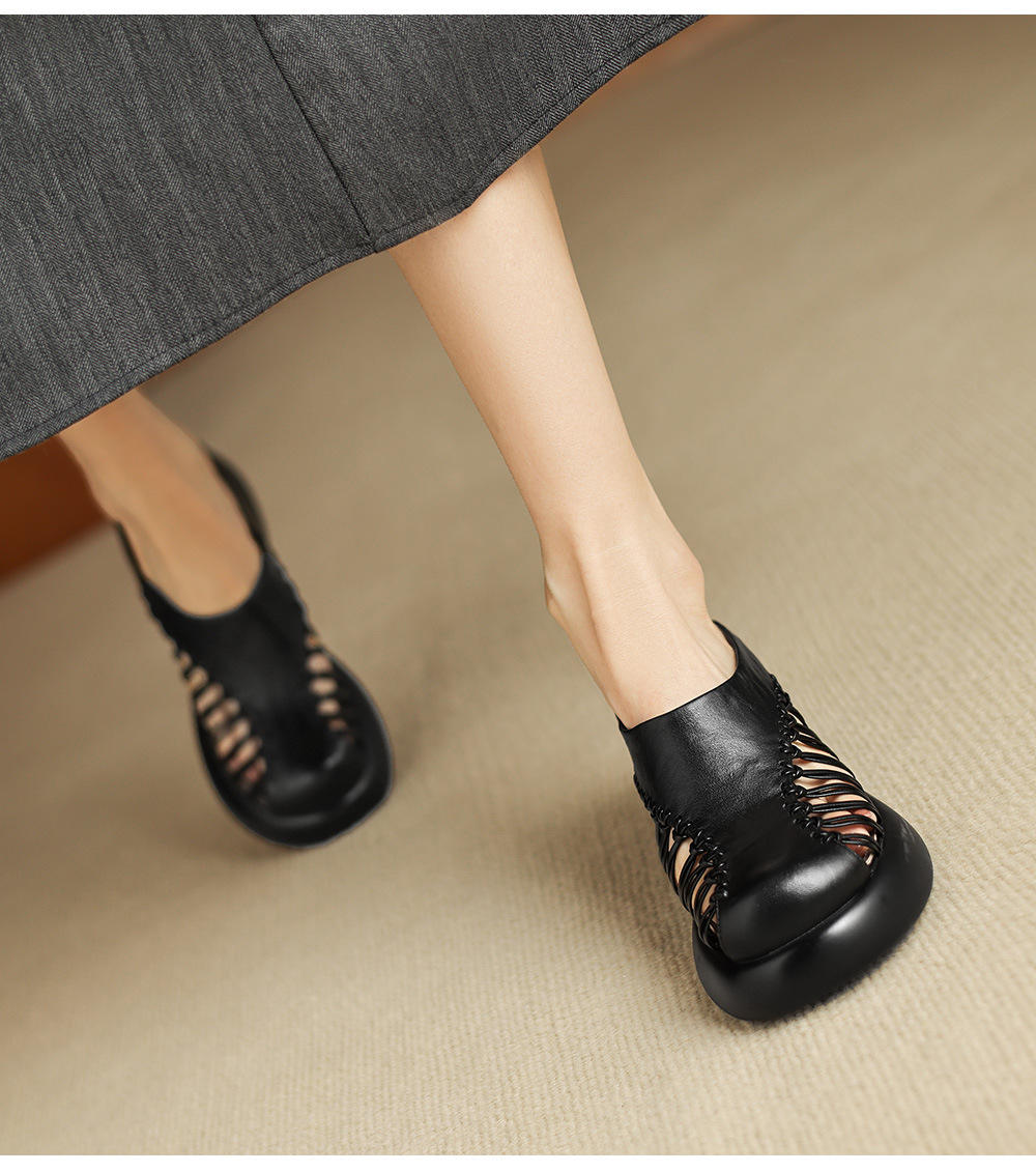 Sandal cao gót nữ mũi nhọn quai ngang phong cách cổ điển, gót 6 cm — đen chi tiết 12