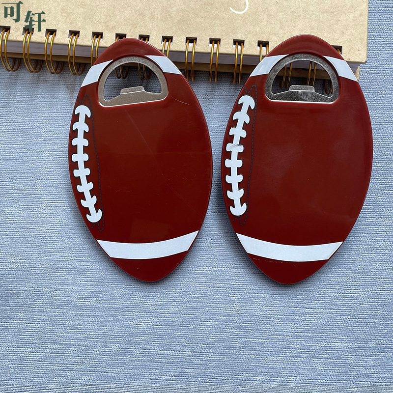 Nuevo abridor de botellas de cerveza de fútbol americano transfronterizo de plástico anti-escaldado EVA posavasos abridor de botellas