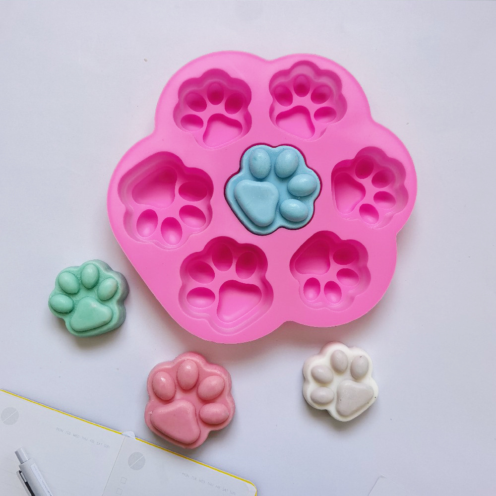 Silicone 7 garras de gato 230 molde de chocolate helado gelatina pudín jabon molde de pastel herramientas de horneado
