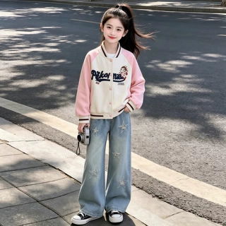 女童春秋款棒球服2026新款儿童百搭外套秋装女孩洋气韩版夹克上衣