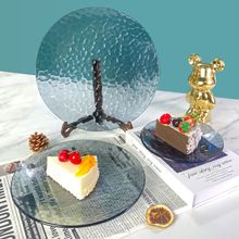 和谐居耀石黑钢化玻璃果盘茶几干果摆放盘高档糖果瓜子零食碟子