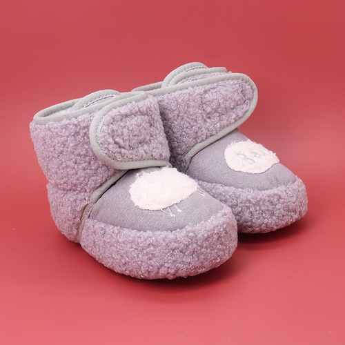 Winter and Autumn Baby Shoes, Warm Infant Shoes 0-1 Years Old Soft Sole Cotton Shoes for Boys and Girls, Fleece Learning to Walk Shoes, Pre-Walking Shoes