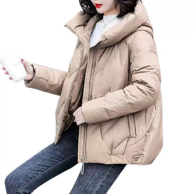 Capacious short winter down jacket, warm jeans, plus size, Korean style