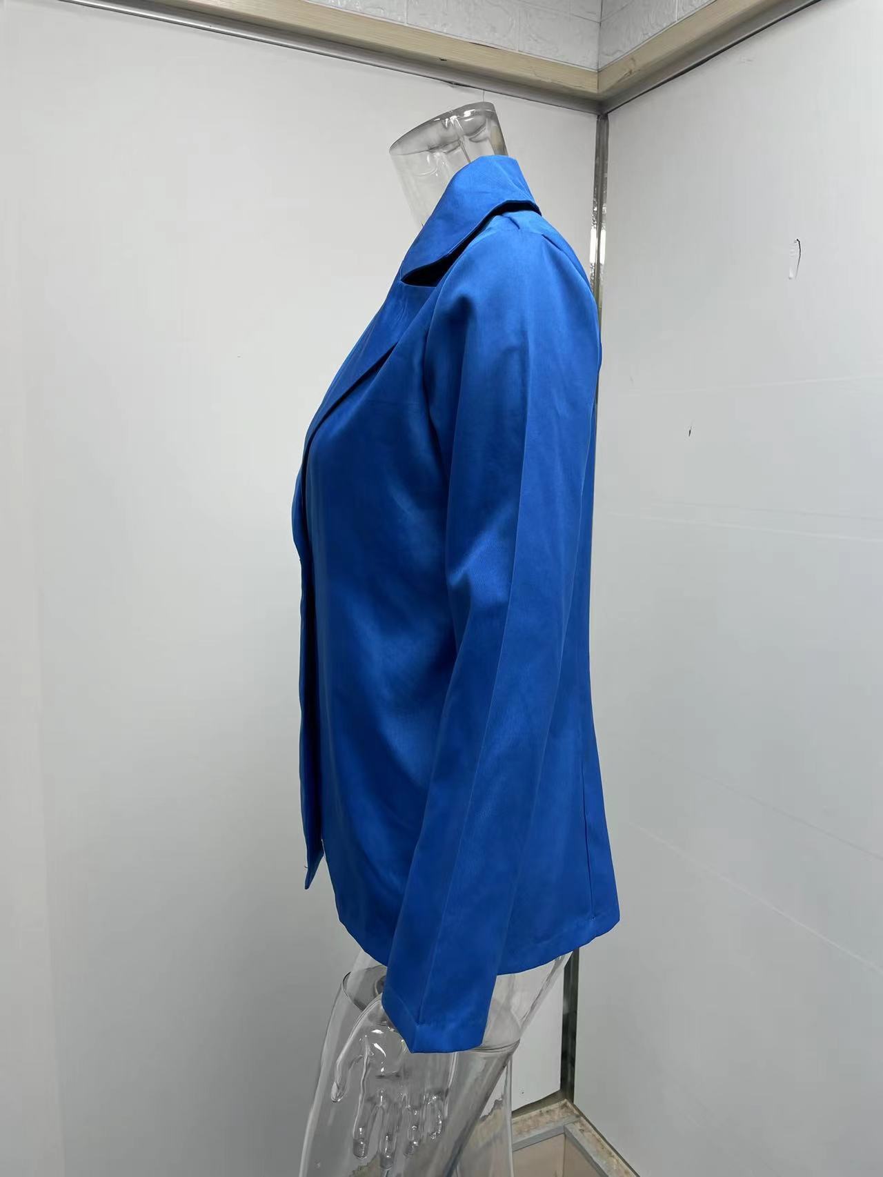 Women's Clothing Long sleeved Solid Color Button Suit Women's Jacket Cardigan_senzul.com