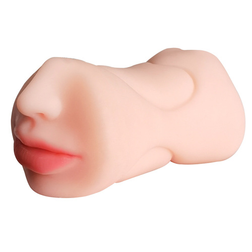 Men's aircraft cup mouth vagina and anus three-hole inverted mold double-headed tongue licking device vaginal buttocks masturbation device adult sex toy