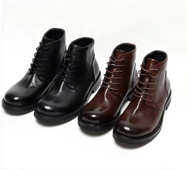 Autunno e inverno nuovi stivali da uomo scarpe derby suola in pelle moda scarpe da uomo stivaletti allacciati tendenza tutto_voghion.com