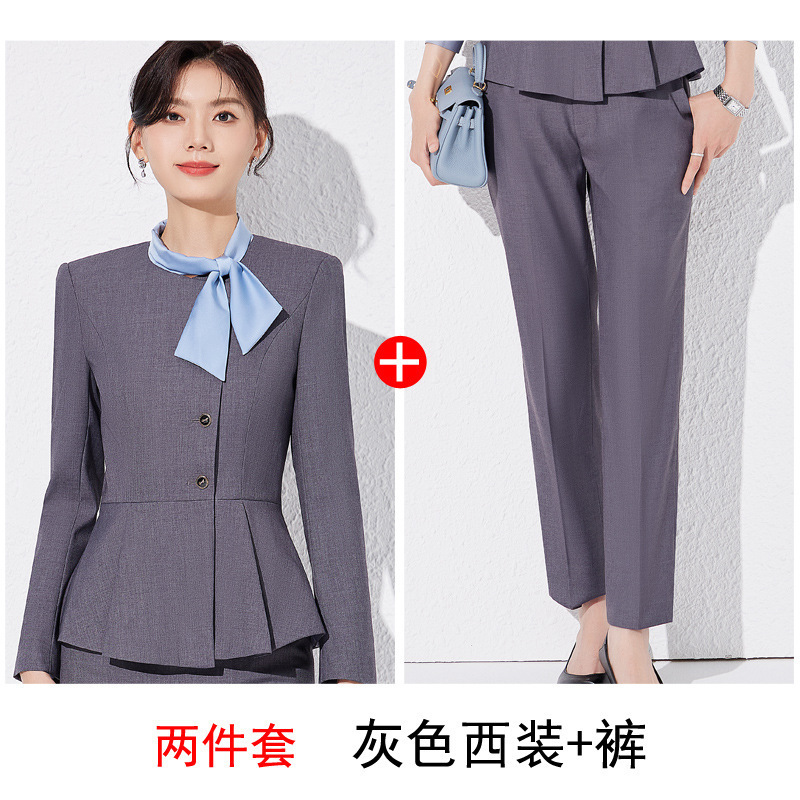 西装套装女新款秋季职业装高端气质珠宝店金店工装商场柜姐工作服|undefined
