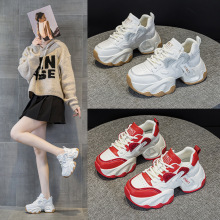 9982真皮高帮鞋子女2025新款爆款百搭春秋季厚底运动休闲鞋