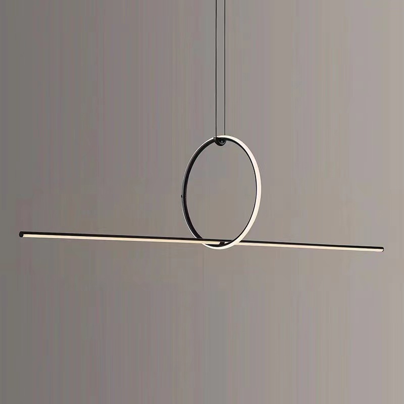 Italian Flos Simple Line Geometric Creative LEDRound Lighting Designer Island Bar Restaurant Chandelier