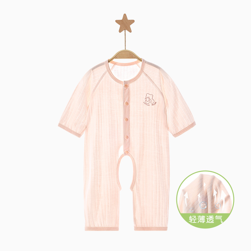 Ropa de bebé de una pieza, ropa de verano para recién nacidos, niños y niñas, pijamas delgados de manga larga con aire acondicionado, ropa de verano para bebés