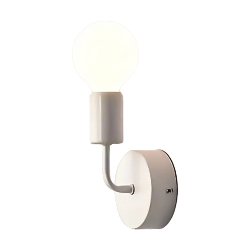 Lámpara de pared pequeña de madera maciza moderna nórdica, lámpara de espejo de hierro forjado simple, lámpara de pasillo de baño, lámpara de pared de cabecera de dormitorio