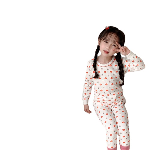 Newest pure cotton kids' underwear set: long-sleeve pajamas, autumn tops and pants—perfect for winter! Available in both boys' and girls' sizes, suitable for older children. Dropshipping available.
