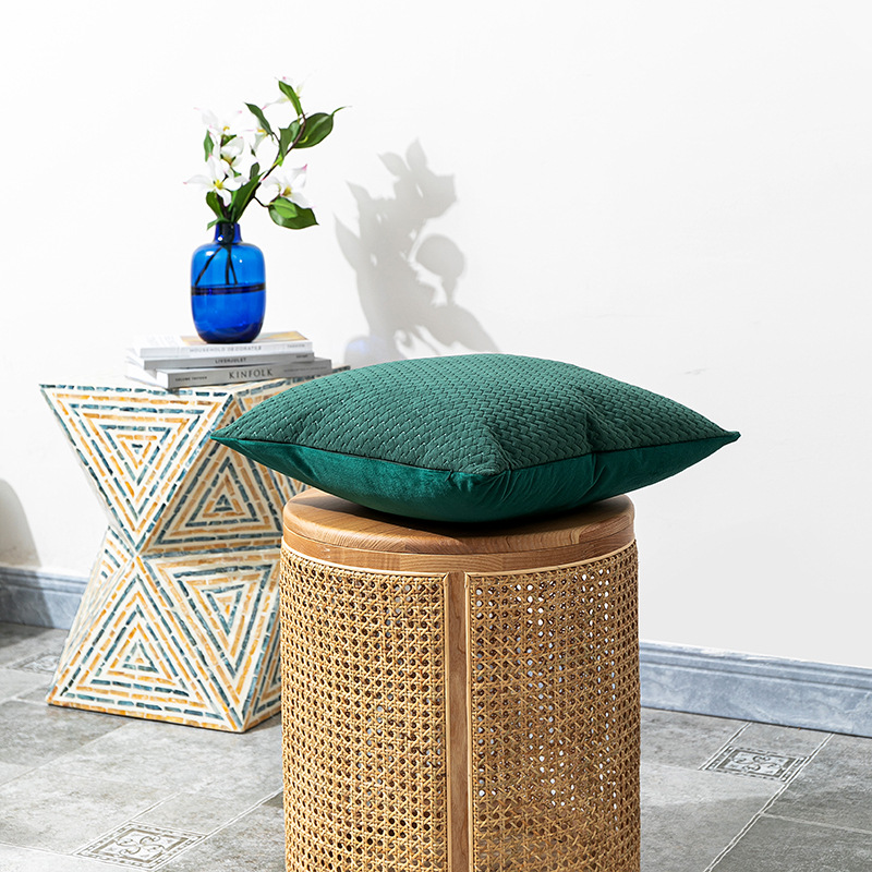 New Nordic Simple Dutch Velvet Three-Dimensional Embossed Twill Large Pillow Cushion Sofa Waist Pillowcase_voghion.com