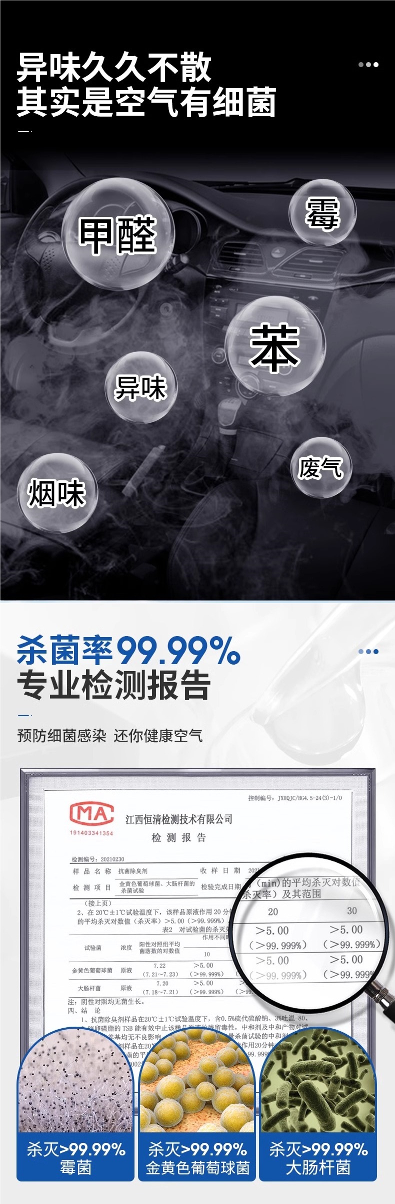 Car Odor Removal Car Deodorant Air Conditioner Sterilization Antibacterial Spray Car Deodorant Artifact Air Freshener