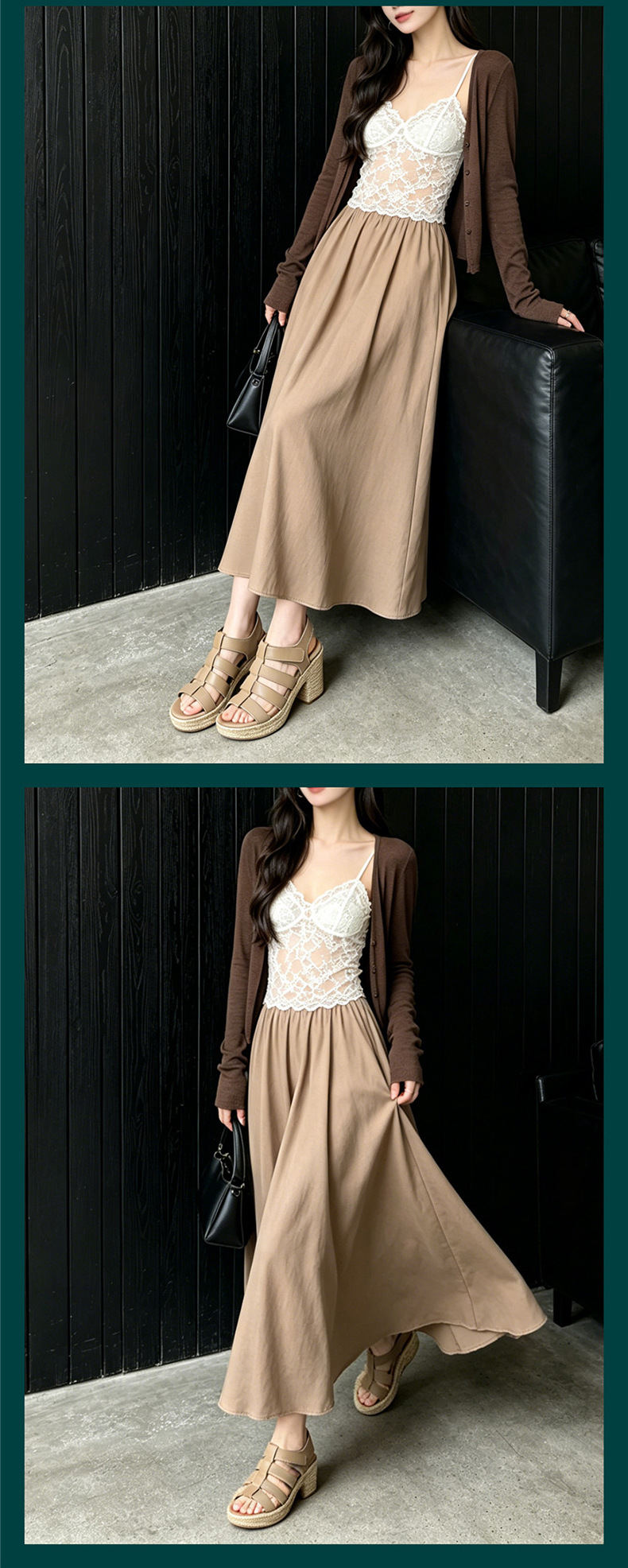 Sandal cao gót nữ hở mũi phong cách La Mã đế dày gót thô — đen chi tiết 19