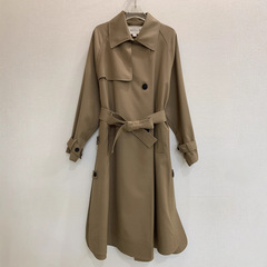 Nanyou レディース 2025 初秋 ICICL* 新しい梳毛ウールシルクベルトウインドブレーカージャケット女性のハイエンド