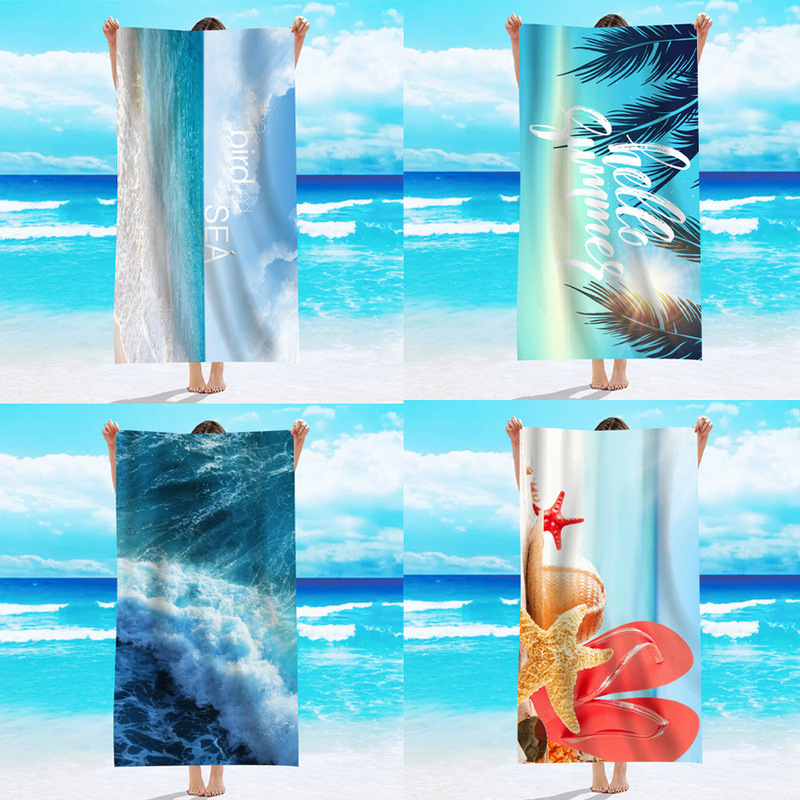 Foreign trade single-sided velvet beach towel microfiber beach towel variety of pattern towel bath towel summer beach Foreign trade single-sided velvet beach towel microfiber beach towel variety of pattern towel bath towel summer beach