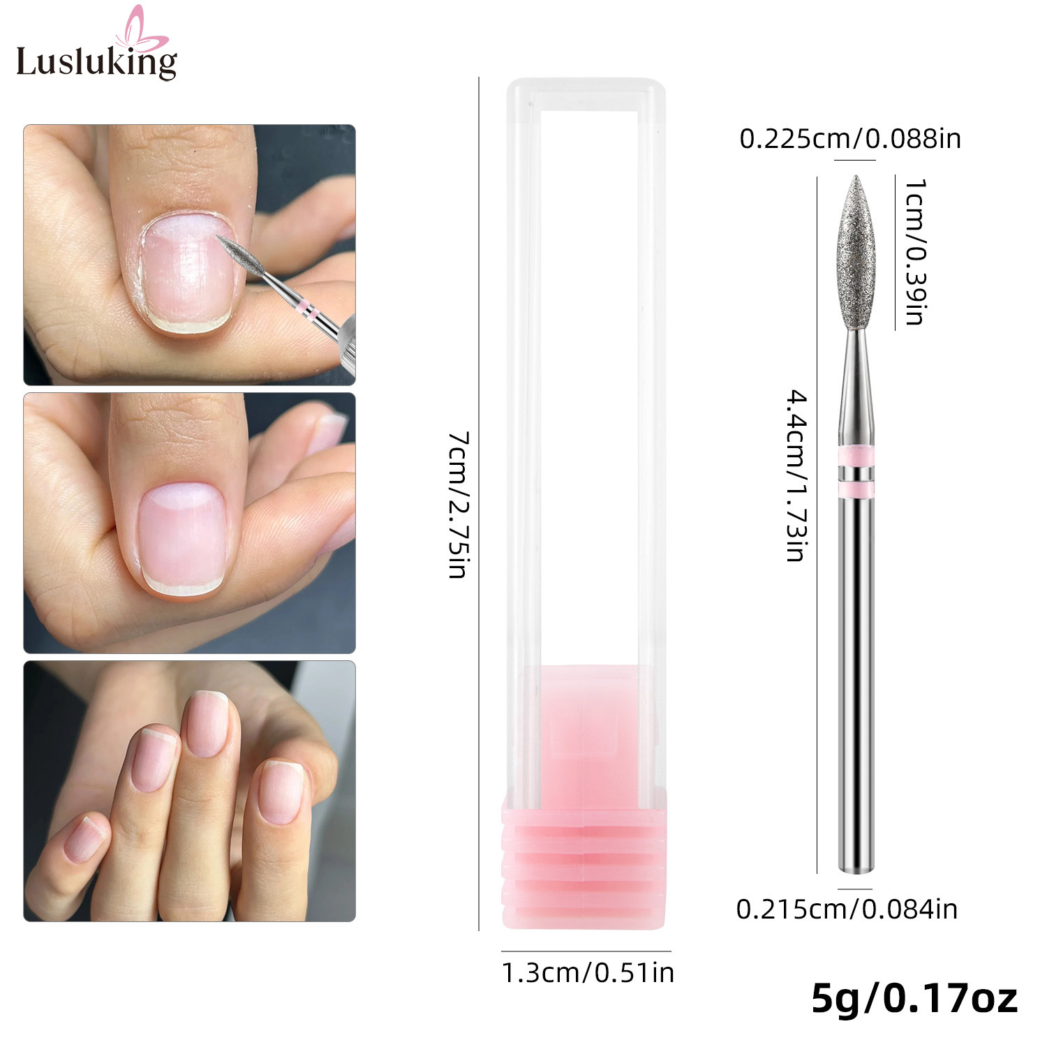 Broca de Diamante para Manicura de 2.35 mm Remoción de Piel Muerta y Pulido image 6