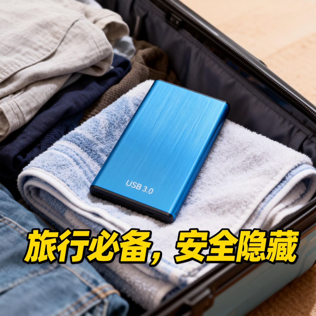 趣味储物盒拉丝铝合金USB3.0固态HDD2.5寸SATA恶搞移动硬盘珠宝盒