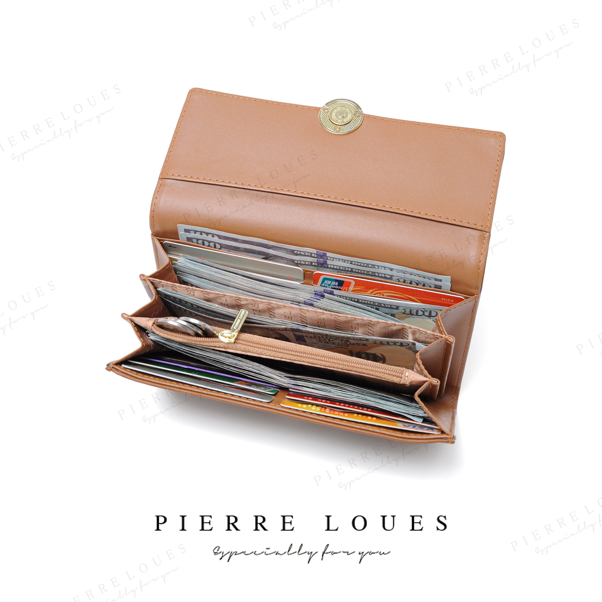 Estudiantes coreanos transfronterizos billetera de gran capacidad billetera de moda inswind de alta calidad billetera de dama con cremallera