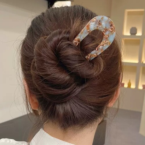 Retro Acetic U-shaped Hairpin, Simple Modern Elegance, High-end Hairpin for Round Buns, Stylish Hair Accessory for Instagram Women