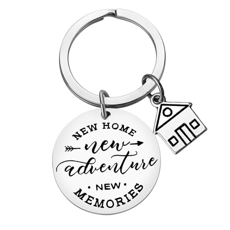Cross-Border Hot-Selling New Home Stainless Steel Keychain New Home Moving Housewarming Pendant Keychain Small Gift Cross-Border Hot-Selling New Home Stainless Steel Keychain New Home Moving Housewarming Pendant Keychain Small Gift