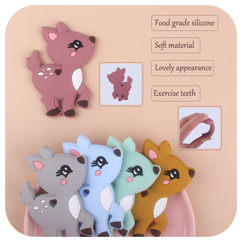 Directo de fábrica Amazon nuevo bebé dibujos animados animal Sika ciervos molar mordedor bebé juguete creativo