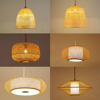 竹编灯日式新中式茶楼餐厅灯东南亚酒店民宿火锅店个性创意吊灯