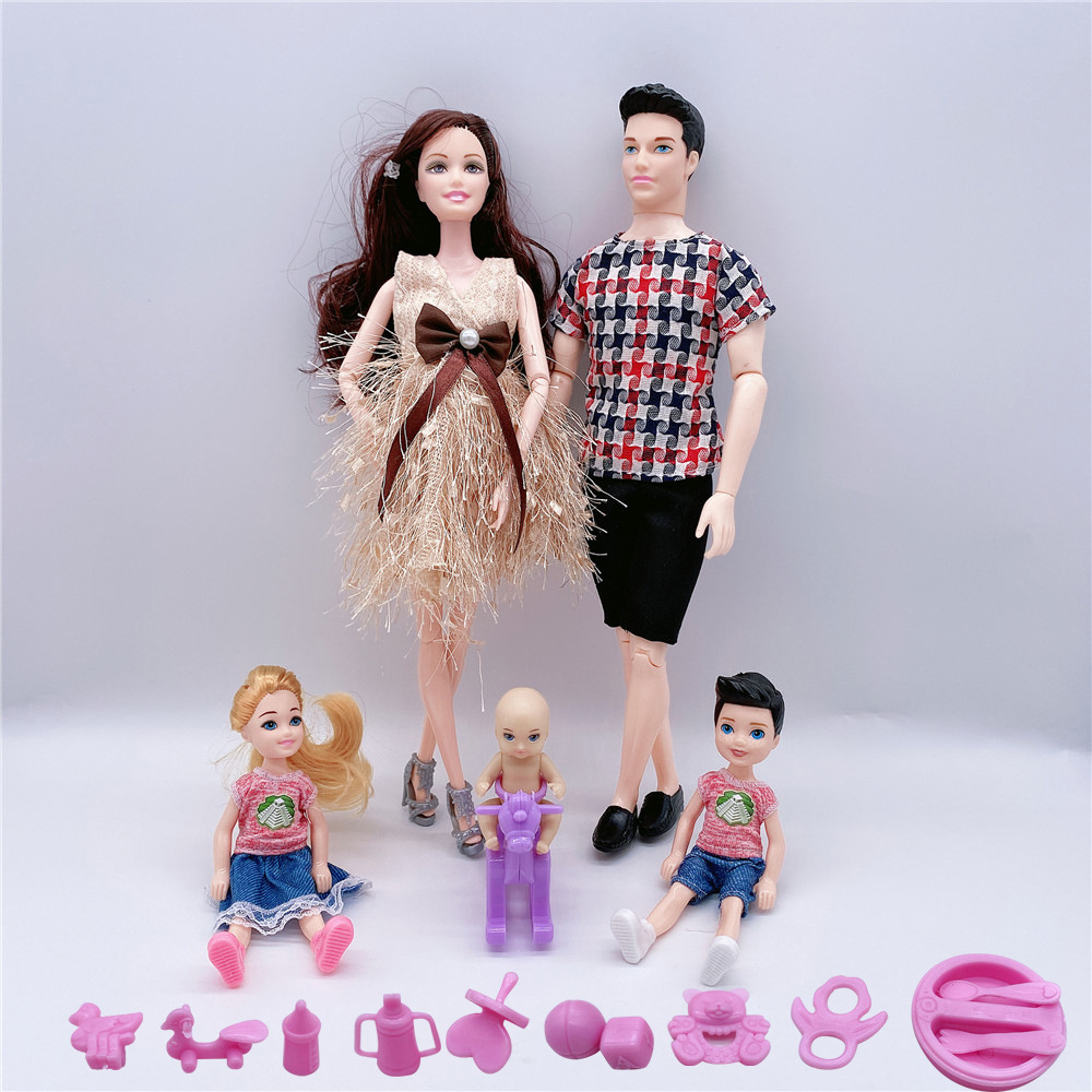 Pregnant Bobby Doll Pregnant Woman Big Belly Baby Family of Five Family Gift Home Love Children's Toys