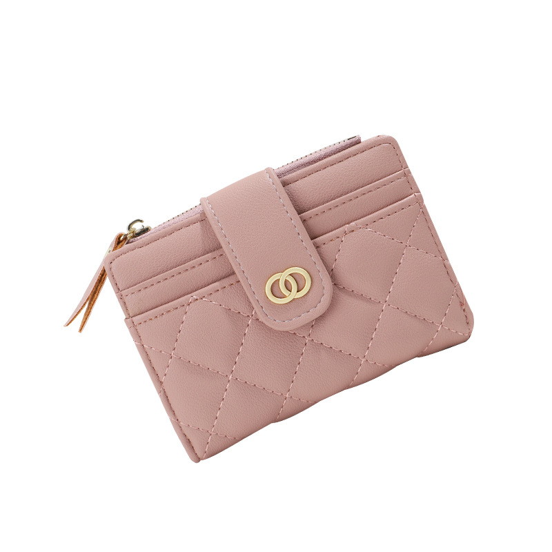 Suphiar personalizado cross-border hot sale bolso corto para mujeres ins viento de color sólido cremallera bolso de cambio simple bolsa de tarjetas en uno