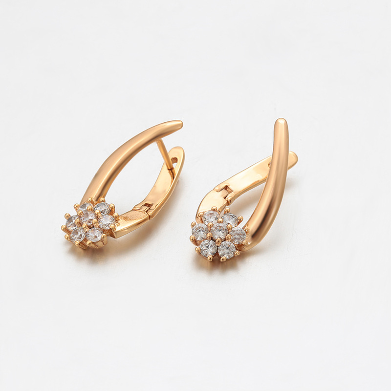 Pendientes Triangulares de Piedras Preciosas Artificiales de Diseño Versátil y Moderno de Xuping, Pendientes Sencillos y Elegantes para Mujer
