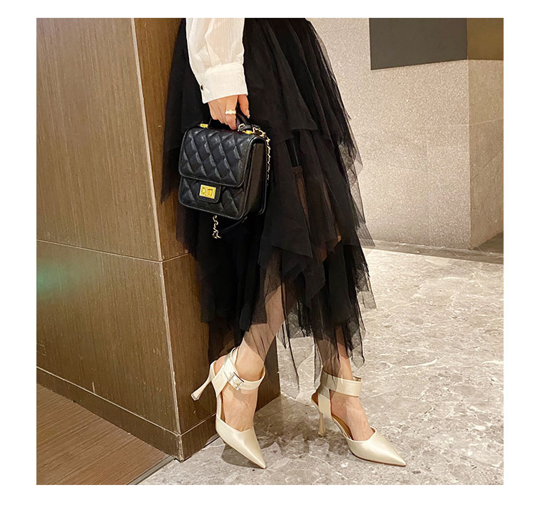 Baotou Slim Sandalen für 2024 Frühling/Sommer Neue Koreanische Ausgabe Spitz Mitte Eine Linie Schnalle Zurück Air High Heel Damen_voghion.com