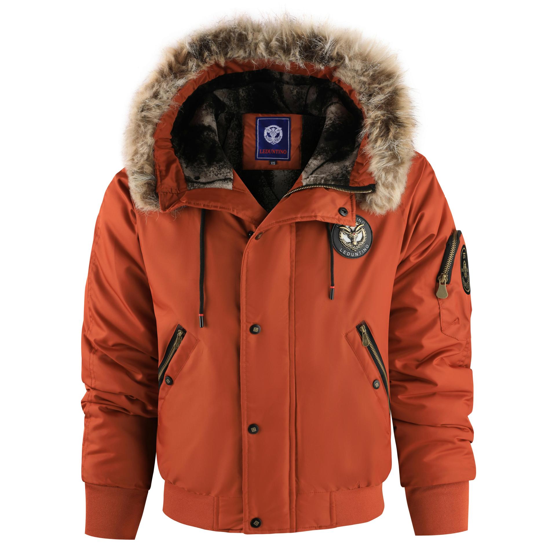 Men’s Velvet-Touch Winter Coat – Thickened Hooded Jacket (Black/Dark Green/Brick Red, XS-XXXL)_voghion.com