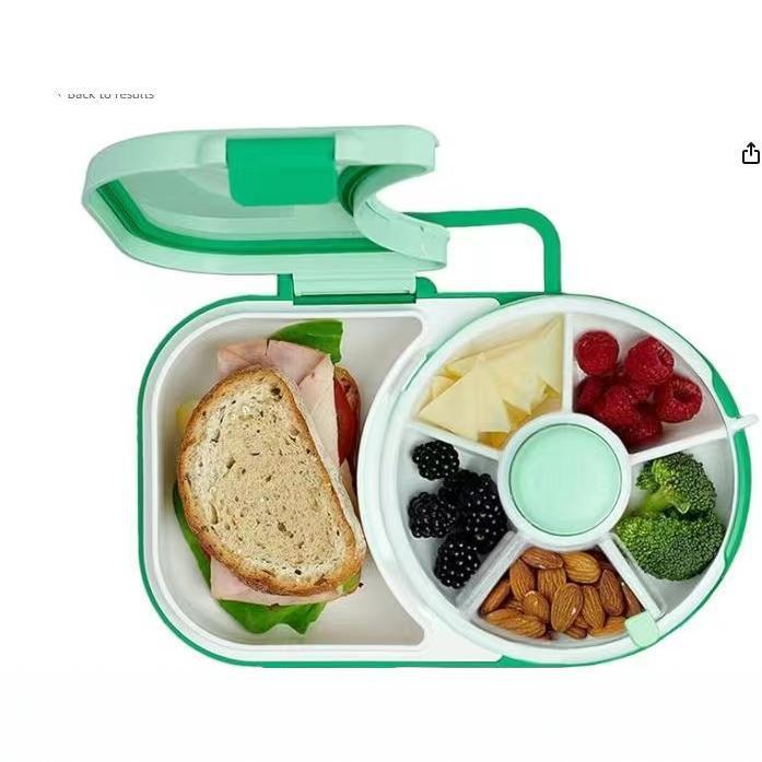 子供用おやつ収納ケース蓋付き家庭用携帯子供用おやつ回転フルーツプレートスナックボックス密封ドライフルーツプレート|undefined
